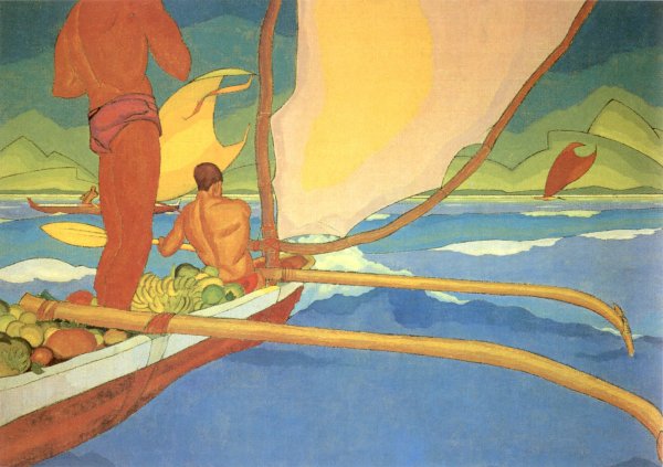 Arman_Manookian_-_'Men_in_an_Outrigger_Canoe_Headed_for_Shore',_oil_on_canvas,_c._1929.jpg Arman Manookian Men in an Outrigger Canoe Headed for Shore oil on canvas c 1929